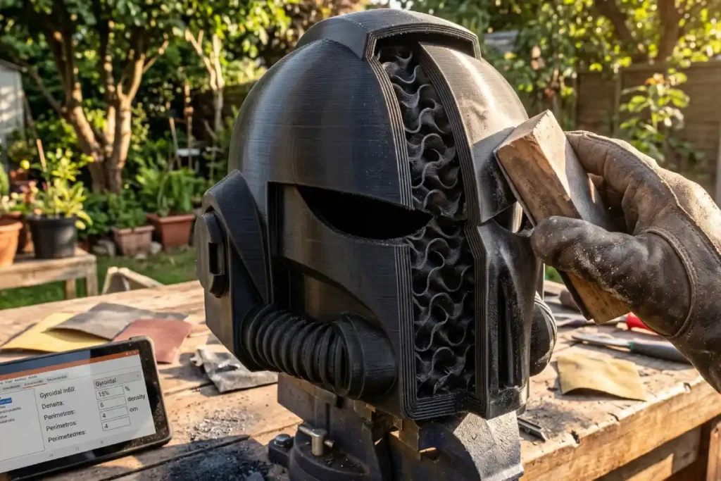 O segredo para imprimir capacete cosplay perfeito